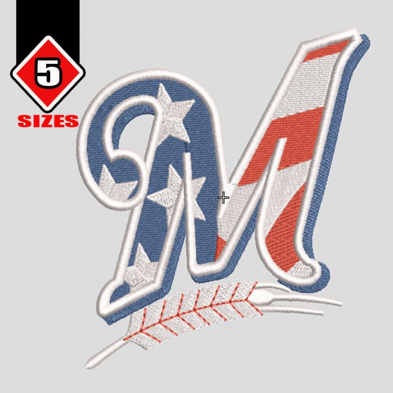 Milwaukee Brewers Flag Logo - Digital Designs Embroidery